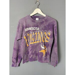 Vintage 90s MINNESOTA VIKINGS Size M Purple Tie-Dye Cropped Sweatshirt by Logo7